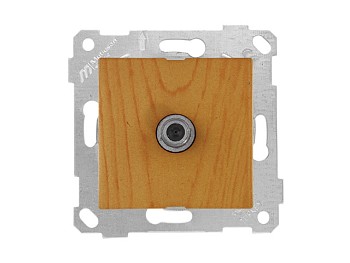 Розетка телевиз. 1-ая (скрытая, без рамки, с/з, 11dB, переходная) дуб, RITA, MUTLUSAN