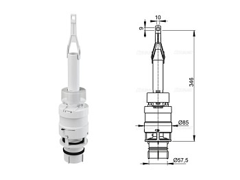 Сливной механизм для скрытых систем инсталляции, Alcaplast