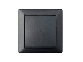 Выключатель 1 клав. (cкрытый, 10А) со световой индикацией, графит, Стиль, BYLECTRICA