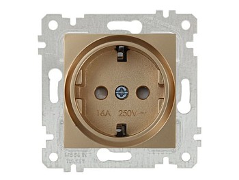 Розетка 1-ая (скрытая, без рамки, с/з) золото, RITA, MUTLUSAN