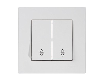 Выключатель проходной 2-клав. (скрытый, пруж. зажим) белый, RITA, MUTLUSAN