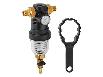 Фильтр самоочищающийся 1/2" нар., с манометром, AV Engineering (инд. упак.)