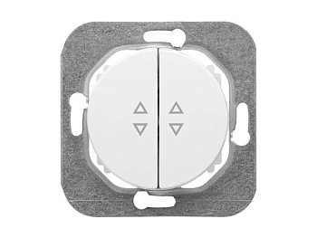 Выключатель 2 клав. проходной (cкрытый, 10А) белый, Прованс, Bylectrica