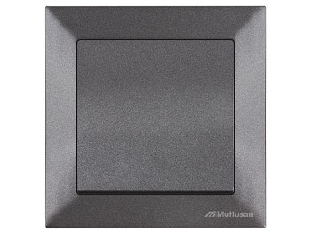 Выключатель 1-клав. (скрытый, винт. зажим) дымчатый, DARIA, MUTLUSAN