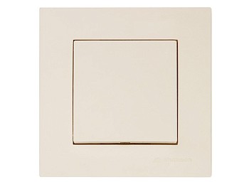 Выключатель двухполюсный (скрытый, винт. зажим) кремовый, RITA, MUTLUSAN
