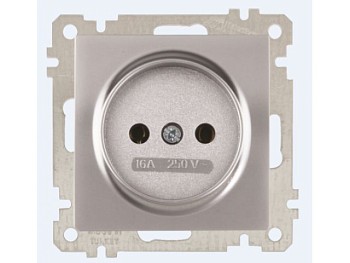 Розетка 1-ая (скрытая, без рамки, б/з) серебро, DARIA, MUTLUSAN