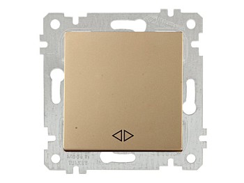 Выключатель промежуточный многопозиционный (скрытый, без рамки, пруж. зажим) золото, RITA, MUTLUSAN