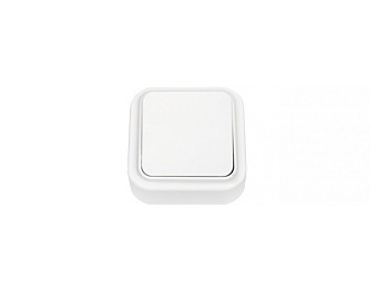 Выключатель 1 клав. проходной (открытый, 6А) белый, Пралеска, Bylectrica