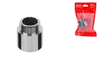 Удлинитель 1" вн.-нар. х 20 мм усиленный ХРОМ, AV Engineering (инд. упак.)