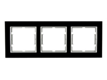 Рамка 3-ая горизонтальная черное стекло ELITRA, MUTLUSAN