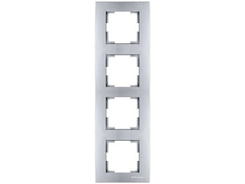 Рамка 4-ая вертикальная серебро, RITA, MUTLUSAN