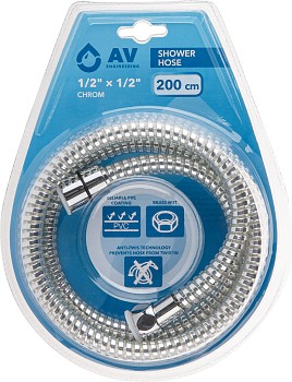 Шланг душевой, PVC, 1/2" г-г 200 см, хром, AV Engineering