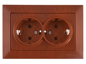 Розетка 2-ая (скрытая, с/з) вишня, DARIA, MUTLUSAN