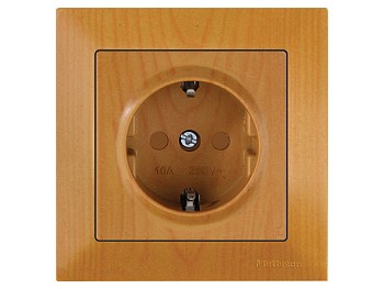 Розетка 1-ая (скрытая, с/з, шторки) дуб, DARIA, MUTLUSAN