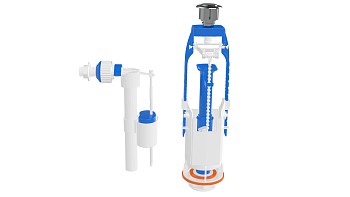 Арматура для смывного бачка, однорежимная, с боковой подводкой, AV Engineering