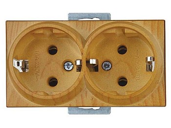 Розетка 2-ая (скрытая, с/з) дуб, RITA, MUTLUSAN