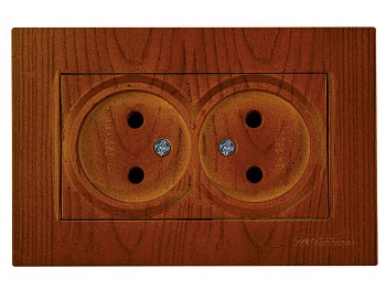 Розетка 2-ая (скрытая, б/з, керамика) вишня, RITA, MUTLUSAN