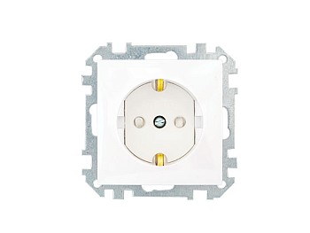 Розетка 1-ая (скрытая, с/з, з/ш) белая, Стиль, Bylectrica