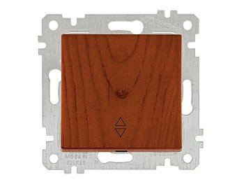 Выключатель проходной 1-клав. (скрытый, без рамки, винт. зажим) вишня, RITA, MUTLUSAN