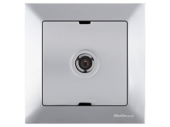 Розетка телевиз. 1-ая (скрытая, с/з, 11dB, переходная) серебро, DARIA, MUTLUSAN