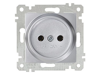 Розетка 1-ая (скрытая, без рамки, б/з) серебро, RITA, MUTLUSAN