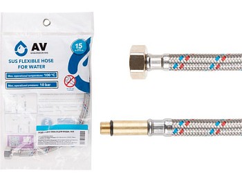 Подводка гибкая, SUS, иголка м10 длинная - гайка 1/2" 150 см AV Engineering