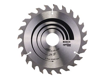Диск пильный 165х30 мм 24 зуб. по дереву OPTILINE WOOD BOSCH