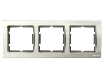 Рамка 3-ая горизонтальная нержавейка ELITRA, MUTLUSAN