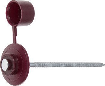 Гвоздь кровельный 2.8х70 мм с пласт. шляпкой, бордо (100 шт в пласт. конт.) STARFIX