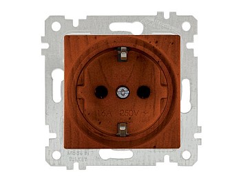 Розетка 1-ая (скрытая, без рамки, с/з) вишня, RITA, MUTLUSAN