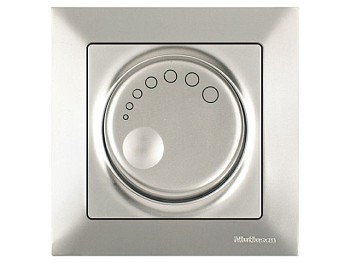 Выключатель поворотный (диммер) (скрытый, винт. зажим, 600Вт) титан, DARIA, MUTLUSAN