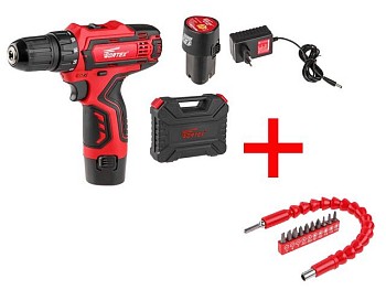 Аккум. дрель-шуруповерт WORTEX BD 1215-1 Li в чем.+АКЦИЯ Набор бит в подарок