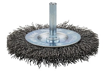 Щетка д/дрели дисковая 75 мм, толщина проволоки 0.3 мм, гофрированная, металл, 6 мм MAKITA