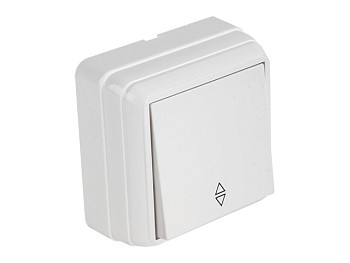 Выключатель 1-клав. проходной (открытый), белый, BRON, MUTLUSAN