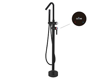 Смеситель для ванны (Lt) D35, серия Lotus черный, a-five