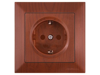 Розетка 1-ая (скрытая, с/з, шторки) вишня, DARIA, MUTLUSAN