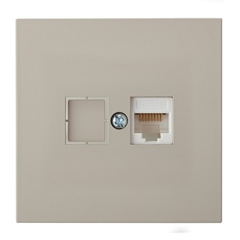 Розетка 1-ая компьютерная (скрытая) песочная, Carre, BYLECTRICA