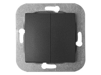 Выключатель 2 клав. (cкрытый, 10А) графит, Уют, BYLECTRICA