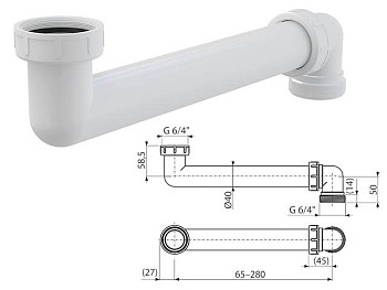Соединение экономящие пространство 6/4”, Alcaplast