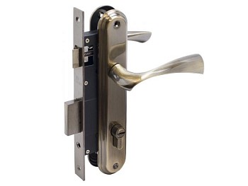 Замок врезной с/руч  БУЛАТ ЗВ4-1.03.01 НОМОС бронза 5 перф.кл.