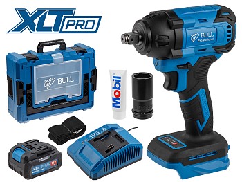 Аккум. ударный гайковерт BULL SC 1804 Xcase XLTpro БЕСЩЕТ., 18 В, 400 Н*м, 1/2", 1х4 А*ч, з/у 4 А