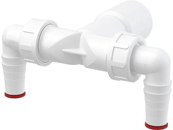 Колено с двумя штуцерами DN40/32 / 17–23 c обратными клапанами, Alcaplast