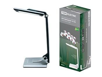 Светильник светодиодный настольный  СН-360, складной, сенсор-диммер, 220 В, 10 Вт, 5300 К хром  TDM