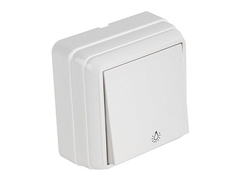 Выключатель кнопочный (открытый) белый, BRON, MUTLUSAN