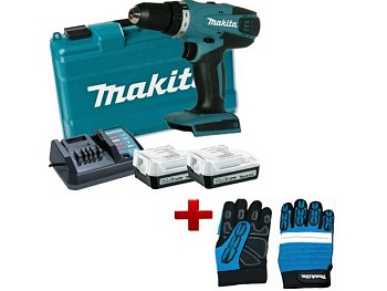 Аккум. дрель-шуруповерт MAKITA DF 347 DWE в чем. + АКЦИЯ (перчатки L Makita)