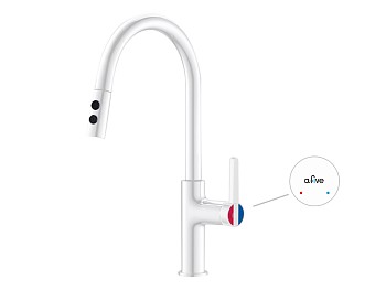 Смеситель для кухни (Lt) D35, серия Lotus белый, a-five