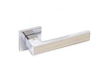 Ручка дверная АЛЛЮР АРТ "ЛАНА" CP/светло-серое дерево (862SSD) хром/св-сер.дер. ЗАЩИТ.ПЛЕНКА