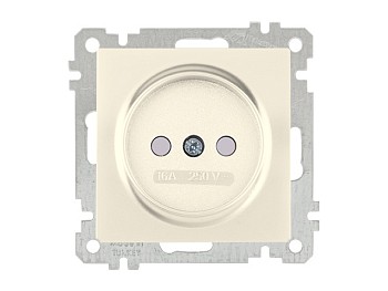Розетка 1-ая (скрытая, без рамки, б/з, шторки) кремовая, DARIA, MUTLUSAN