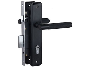 Замок врезной с/руч  БУЛАТ ЗВ4-1.02.02 ФЕРОНА черный  5 перф.кл.