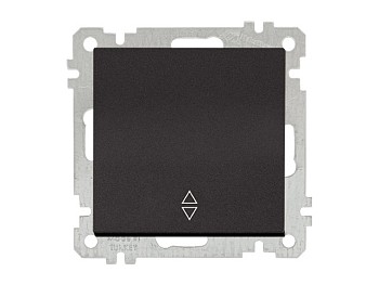 Выключатель проходной 1-клав. (скрытый, без рамки, винт. зажим) черный, DARIA, MUTLUSAN